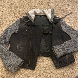 Distressed jean jacket